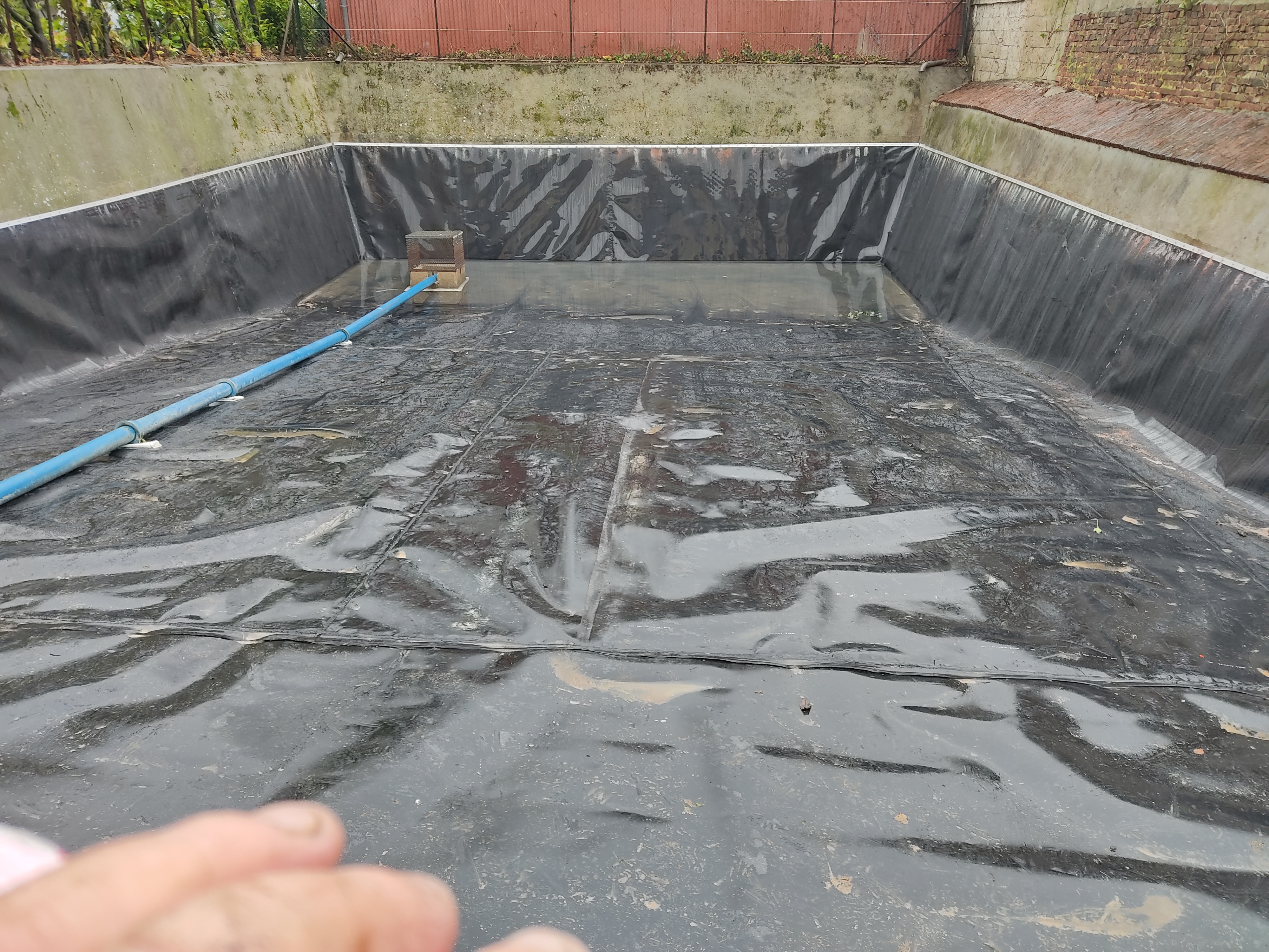 Nouvelle étanchéité sur mare béton. DPT 60